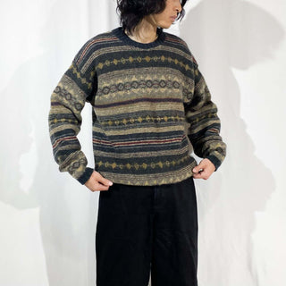 ウール 総柄 ニット