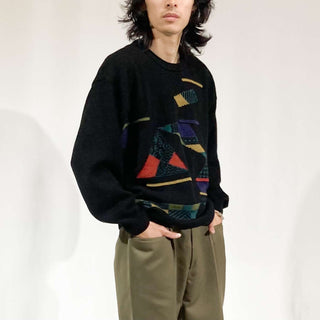 アクリル 総柄 ニット