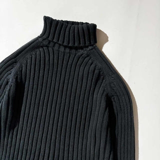 00's BANANA REPUBLIC コットン タートルネック リブ ニット セーター