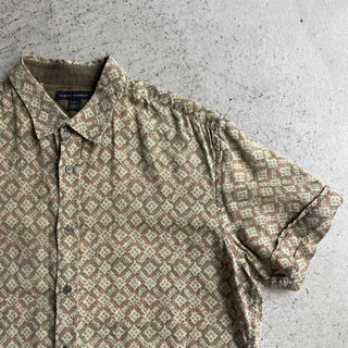 00's BANANA REPUBLIC コットン×リネン 総柄 S/S シャツ