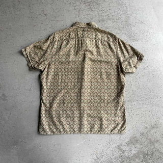 00's BANANA REPUBLIC コットン×リネン 総柄 S/S シャツ
