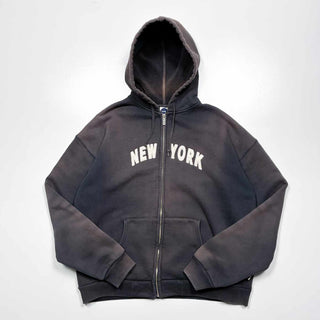 00's BLUE MARLIN "NEW YORK" サンフェード フルジップ スウェット パーカ