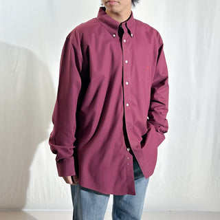 00's Brooks Brothers スーピマコットン ブロードクロス ボタンダウン L/Sシャツ(ワインレッド)