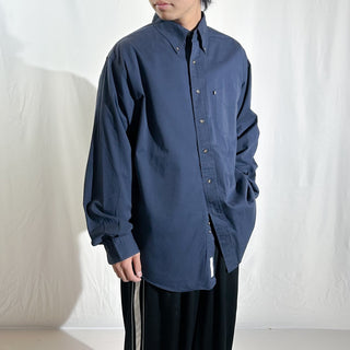 00's Brooks Brothers コットンツイル ボタンダウン L/Sシャツ(ネイビー)