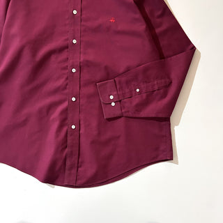 00's Brooks Brothers スーピマコットン ブロードクロス ボタンダウン L/Sシャツ(ワインレッド)
