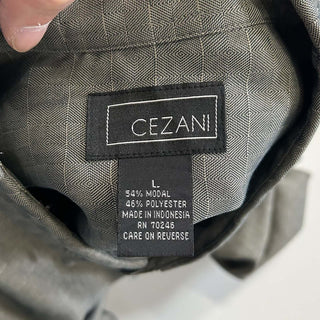 00's CEZANI レーヨン混 ボタンダウン L/Sシャツ