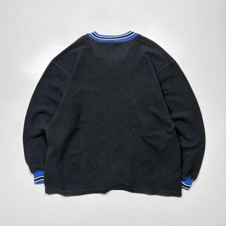 00's  CHAMPION  表起毛 リブライン Vネック スウェット シャツ