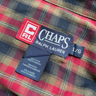 00's CHAPS RALPH LAUREN コットン チェック ボタンダウン L/S シャツ