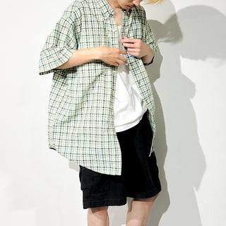 00's CHAPS RALPH LAUREN シアサッカー チェック S/Sシャツ