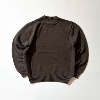 00's CHAPS ブラウン ワンポイント コットン ニット セーター