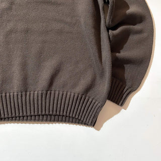 00's CHAPS ブラウン ワンポイント コットン ニット セーター