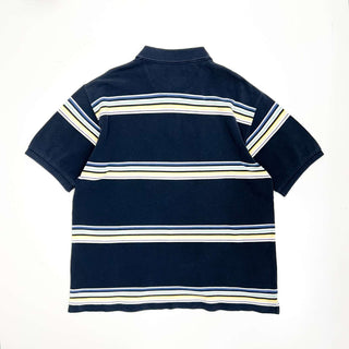 00's CHAPS マルチボーダー S/S ポロシャツ（ネイビー×イエロー）