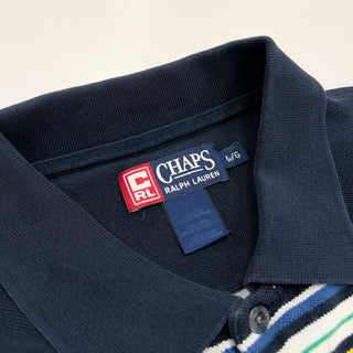 00's CHAPS マルチボーダー S/S ポロシャツ（ネイビー×イエロー）