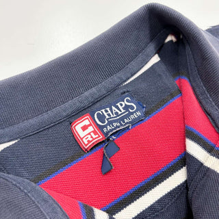00's CHAPS マルチボーダー S/S ポロシャツ（ネイビー×レッド）
