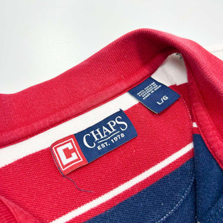 00's CHAPS マルチボーダー S/S ポロシャツ（ネイビー×レッド×ホワイト）