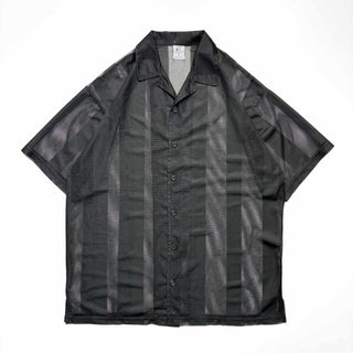 00's CLAUDIO NUCCI メッシュ ストライプ S/Sシャツ