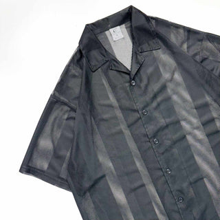 00's CLAUDIO NUCCI メッシュ ストライプ S/Sシャツ
