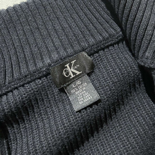 00's Calvin Klein リブ編み ハーフジップ ニット セーター