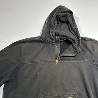 00's Carhartt フェード ブラック ハーフジップ スウェット パーカ