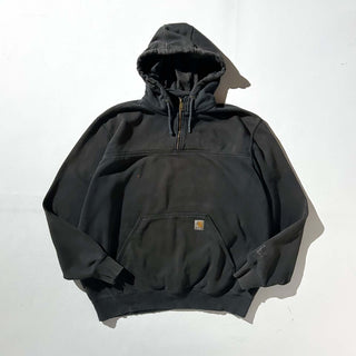 00's Carhartt フェード ブラック ハーフジップ スウェット パーカ