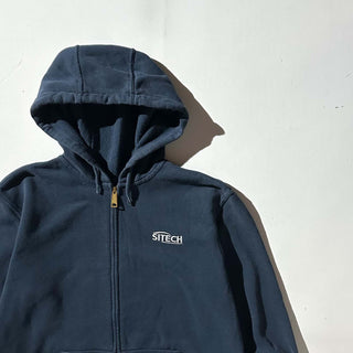00's Carhartt ネイビー ワンポイント フルジップ スウェット パーカ