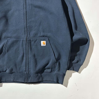 00's Carhartt ネイビー ワンポイント フルジップ スウェット パーカ