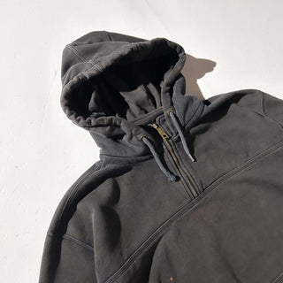 00's Carhartt フェード ブラック ハーフジップ スウェット パーカ