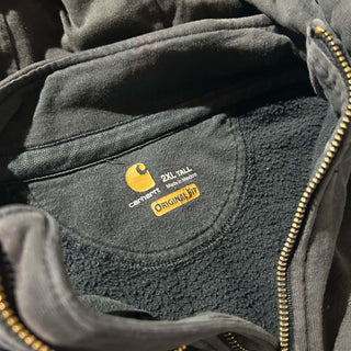 00's Carhartt フェード ブラック ハーフジップ スウェット パーカ