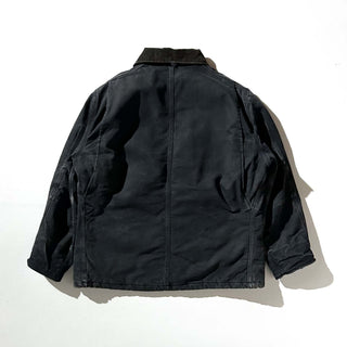 00's Carhartt ブラック 裏キルティング フェード ダック トラディショナル コート