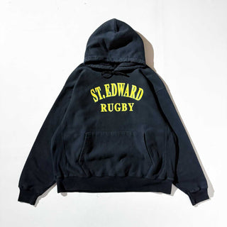 ～00's Champion "PREMIUM REVERSE WEAVE" プリント スウェット フーディー (ブラック)