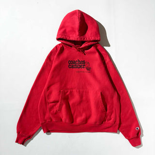 ～00's Champion "PREMIUM REVERSE WEAVE" プリント スウェット フーディー (レッド)