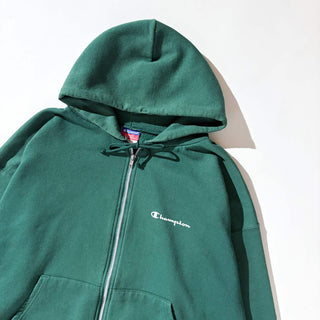 00's Champion ワンポイント フルジップ スウェット パーカ