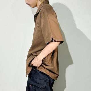 00's Columbia ラミー×コットン 開襟 S/Sシャツ