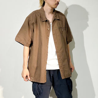 00's Columbia ラミー×コットン 開襟 S/Sシャツ