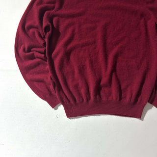 00's Coshmeren クルーネック カシミヤ ニット セーター(バーガンディ)