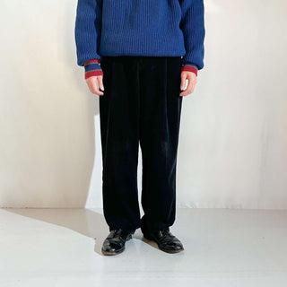 00's Croft & Barrow ブラック 2タック 太畝 コーデュロイ パンツ