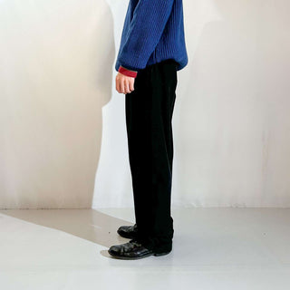 00's Croft & Barrow ブラック 2タック 太畝 コーデュロイ パンツ