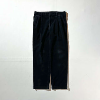 00's Croft & Barrow ブラック 2タック 太畝 コーデュロイ パンツ