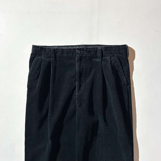 00's Croft & Barrow ブラック 2タック 太畝 コーデュロイ パンツ