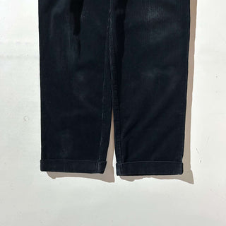 00's Croft & Barrow ブラック 2タック 太畝 コーデュロイ パンツ