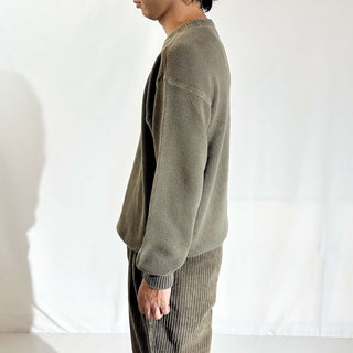 00's Croft & Barrow 前V コットン ニット セーター(オリーブ)