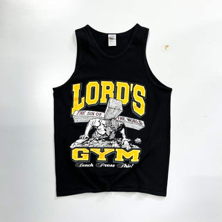 00's DELTA LORD'S GYM "HIS PAIN YOUR GAIN" ジーザス 両面プリント タンクトップ