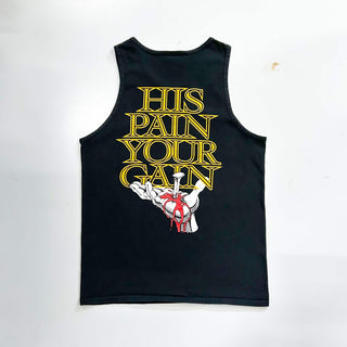 00's DELTA LORD'S GYM "HIS PAIN YOUR GAIN" ジーザス 両面プリント タンクトップ