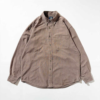 00's DOCKERS コットン チェック B.D. L/S シャツ (ブラウン)