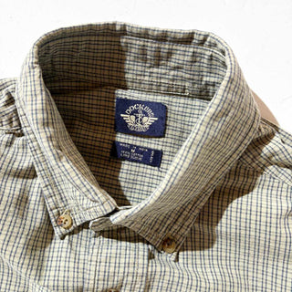 00's DOCKERS コットン チェック B.D. L/S シャツ (グリーン)