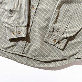 00's DOCKERS コットン チェック B.D. L/S シャツ (グリーン)