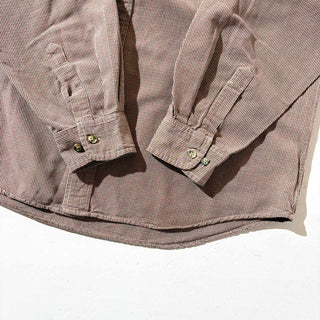 00's DOCKERS コットン チェック B.D. L/S シャツ (ブラウン)