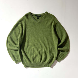 00's Daniel Bishop Vネック カシミヤ ニット セーター(グリーン)
