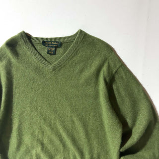 00's Daniel Bishop Vネック カシミヤ ニット セーター(グリーン)