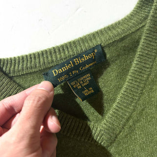 00's Daniel Bishop Vネック カシミヤ ニット セーター(グリーン)
